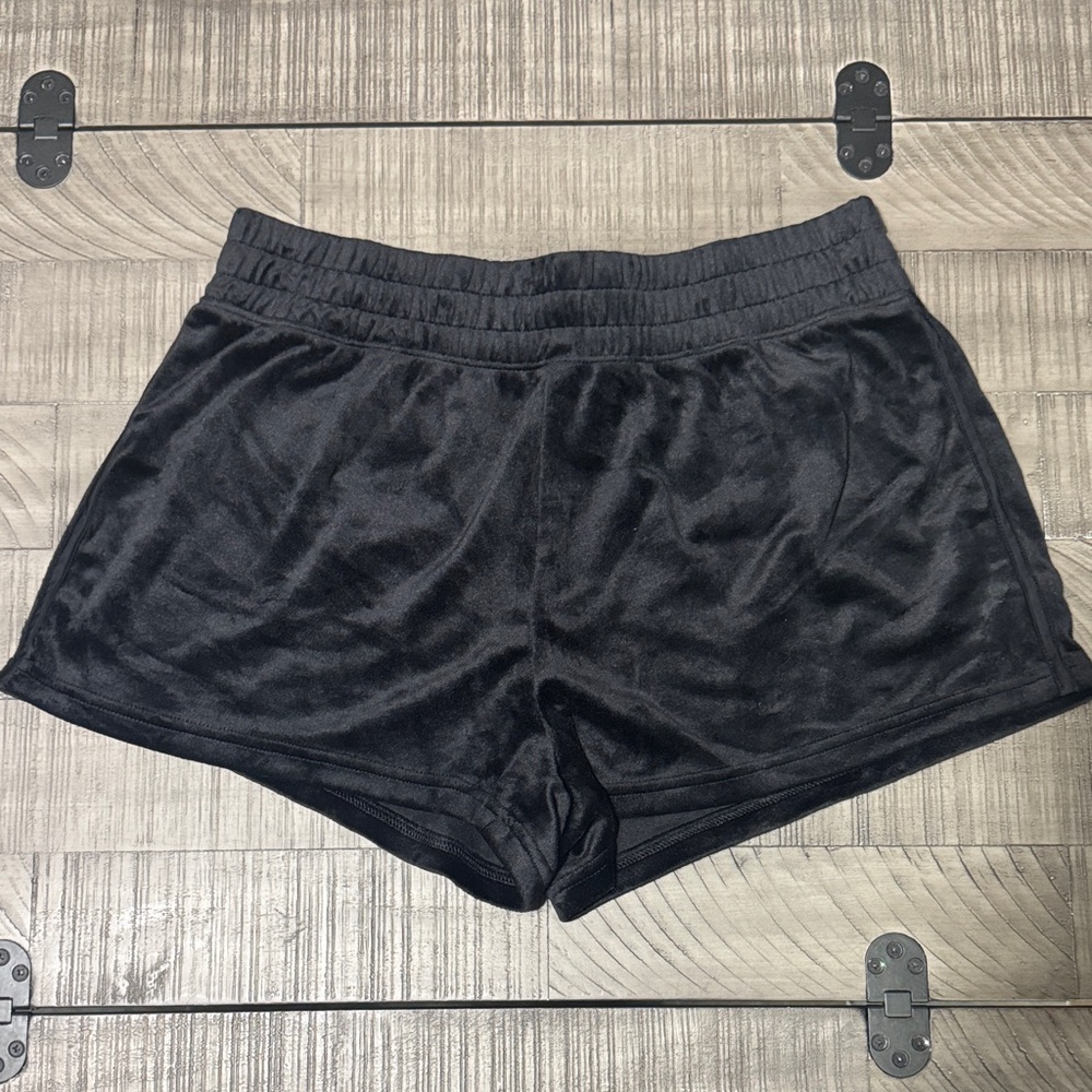 Aerie Black Velvet Mini Shorts